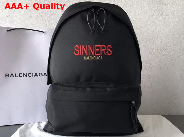 Balenciaga Explorer Backpack Nylon Backpack with Sinners Embroidered On The Front Replica