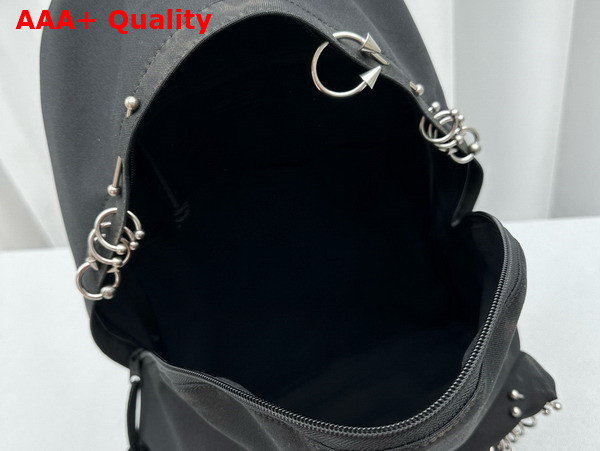 Balenciaga Explorer Backpack in Black Washed Recycled Nylon with Piercings Replica