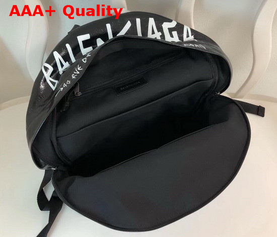 Balenciaga Explorer Bakcpack Graffiti Lambskin Black and White Replica