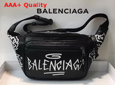 Balenciaga Explorer Beltpack Graffite Black and White Lambskin Belt Pack Replica
