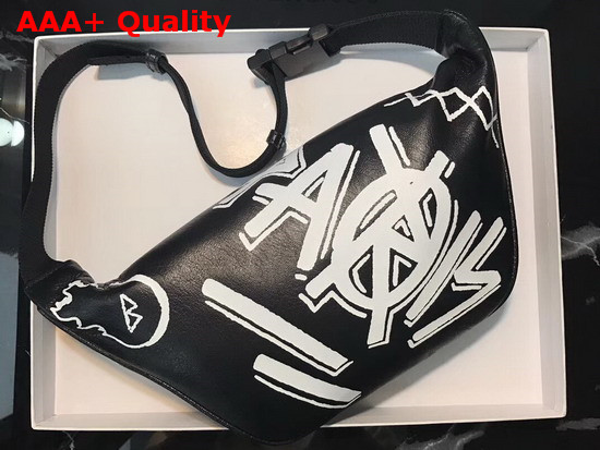 Balenciaga Explorer Beltpack Graffite Black and White Lambskin Belt Pack Replica