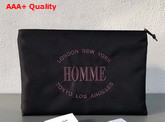 Balenciaga Explorer Pouch Black Nylon Pouch with Homme Embroidered On The Front Replica