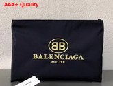 Balenciaga Explorer Pouch Navy Embroidered Balenciaga Mode Logo Replica