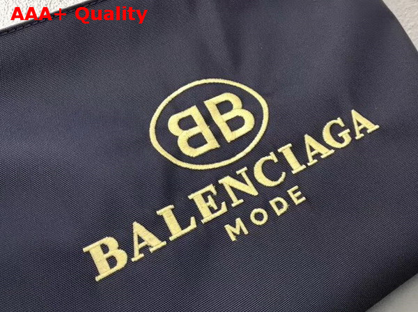 Balenciaga Explorer Pouch Navy Embroidered Balenciaga Mode Logo Replica
