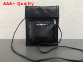 Balenciaga Explorer Pouch Strap Black Calfskin Replica