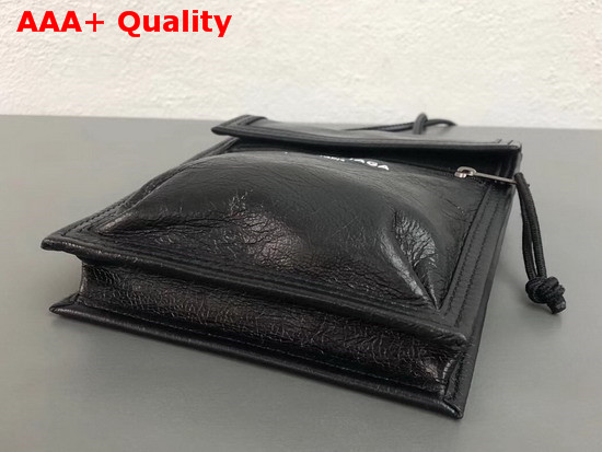 Balenciaga Explorer Pouch Strap Black Calfskin Replica