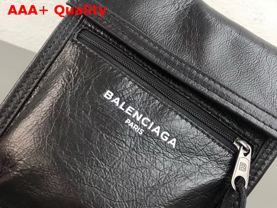 Balenciaga Explorer Pouch Strap Black Calfskin Replica