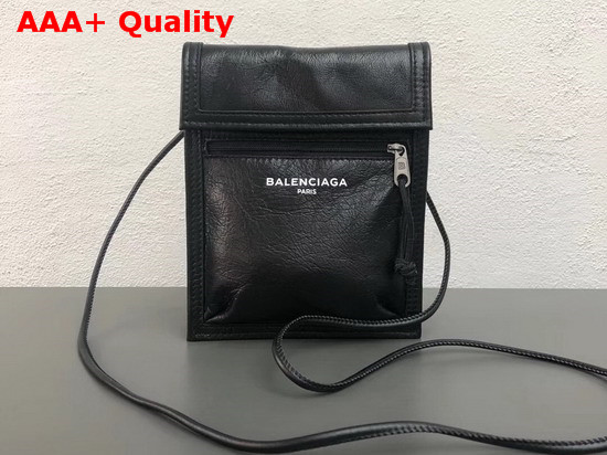 Balenciaga Explorer Pouch Strap Black Calfskin Replica