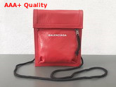 Balenciaga Explorer Pouch Strap Red Calfskin Replica