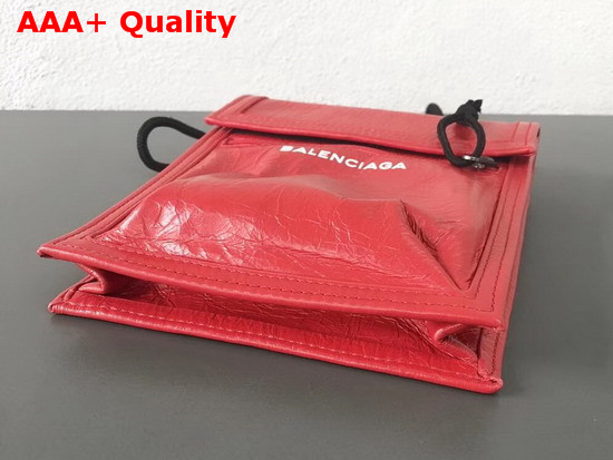 Balenciaga Explorer Pouch Strap Red Calfskin Replica