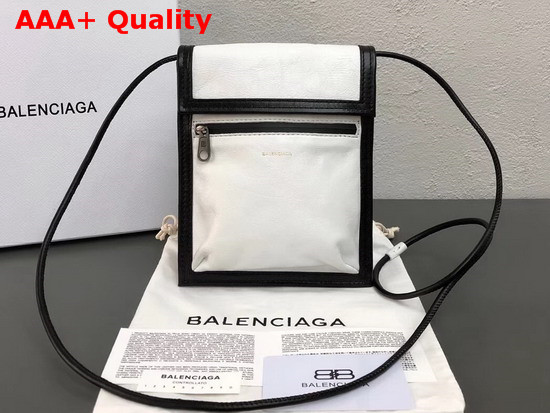 Balenciaga Explorer Pouch Strap White Calfskin Replica