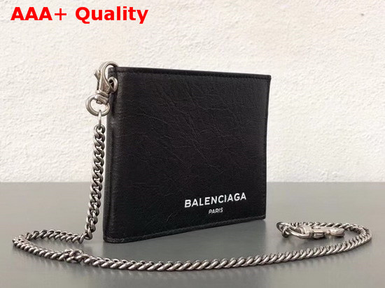 Balenciaga Explorer Square Wallet Chain Black Replica