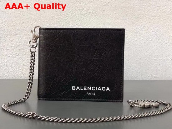Balenciaga Explorer Square Wallet Chain Black Replica