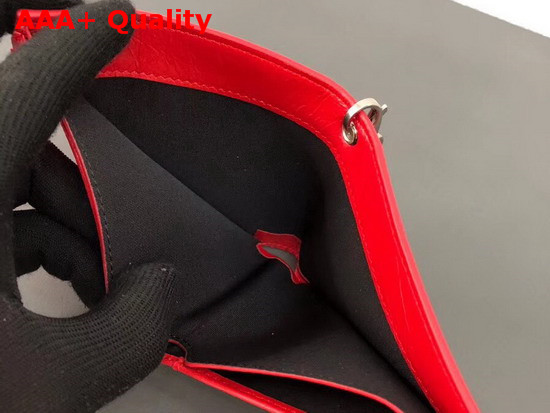 Balenciaga Explorer Square Wallet Chain Rouge Vif Clair Replica