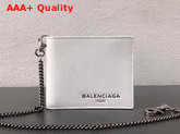 Balenciaga Explorer Square Wallet Chain White Replica