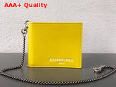 Balenciaga Explorer Square Wallet Chain Yellow Replica