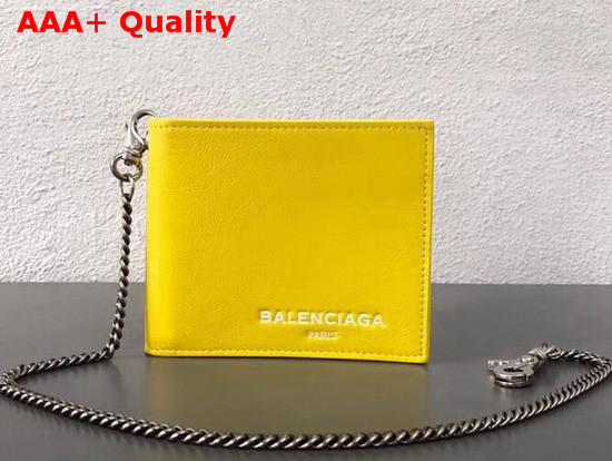 Balenciaga Explorer Square Wallet Chain Yellow Replica
