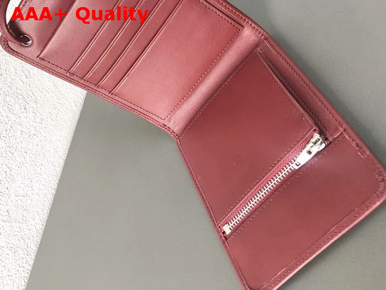 Balenciaga Explorer Strap Wallet Burgundy Soft Calfskin Replica