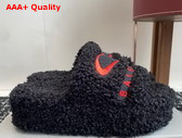 Balenciaga Furry Platform Sandal in Black and Red Synthetic Material Replica