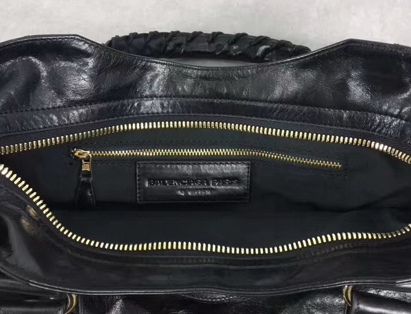 Balenciaga Giant City Handbag in Black Lambskin with Gold Hardware For Sale