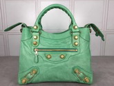 Balenciaga Giant City Handbag in Green Calfskin with Gold Hardware For Sale