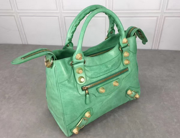 Balenciaga Giant City Handbag in Green Calfskin with Gold Hardware For Sale