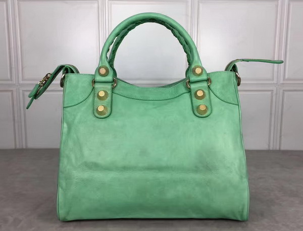 Balenciaga Giant City Handbag in Green Calfskin with Gold Hardware For Sale