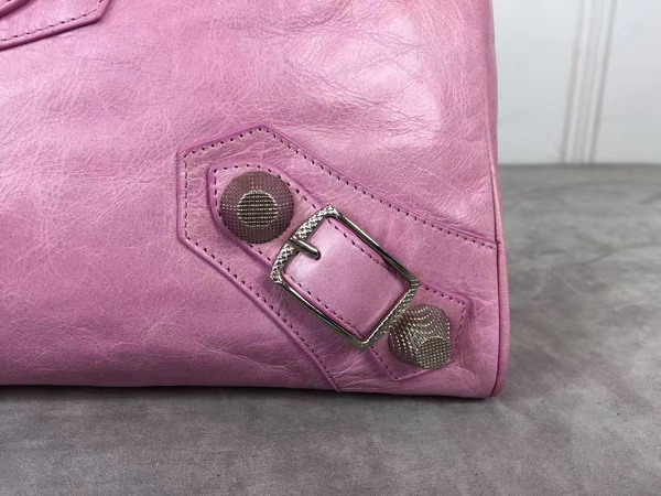 Balenciaga Giant City Handbag in Pink Lambskin with Silver Metal Hardware For Sale