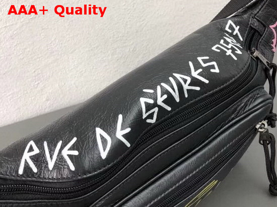 Balenciaga Graffiti Belt Bag in Black Replica