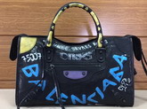 Balenciaga Graffiti Classic City Handbag in Black Replica