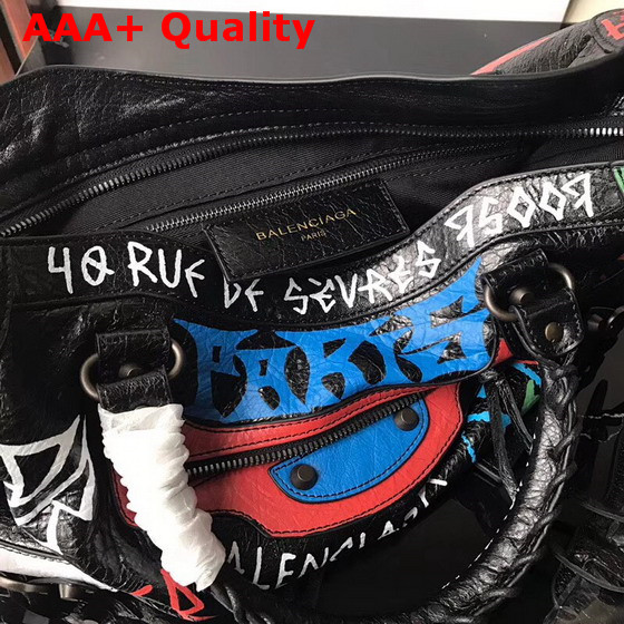 Balenciaga Graffiti Classic City Medium Sized Arena Graffiti All Over Bag Replica