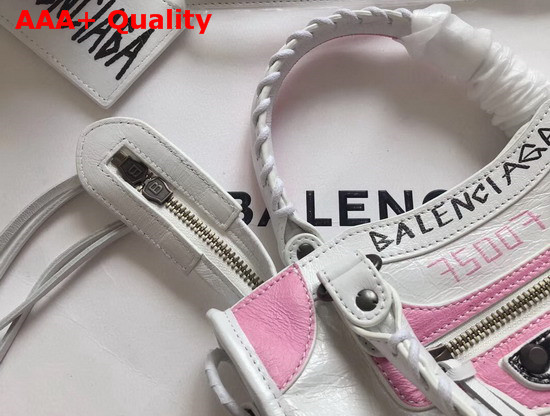 Balenciaga Graffiti Mini City Handbag White Grey Replica