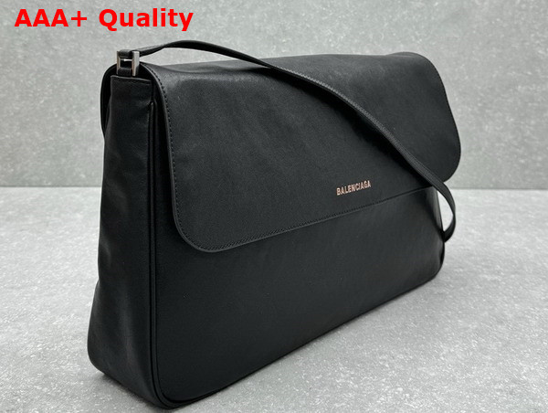 Balenciaga Grungy Medium Messenger Bag in Black Washed Smooth Calfskin Replica