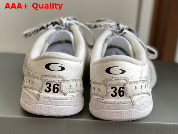 Balenciaga Hamptons Medium Worn Out Sneaker in White Cowskin and Polyester Replica