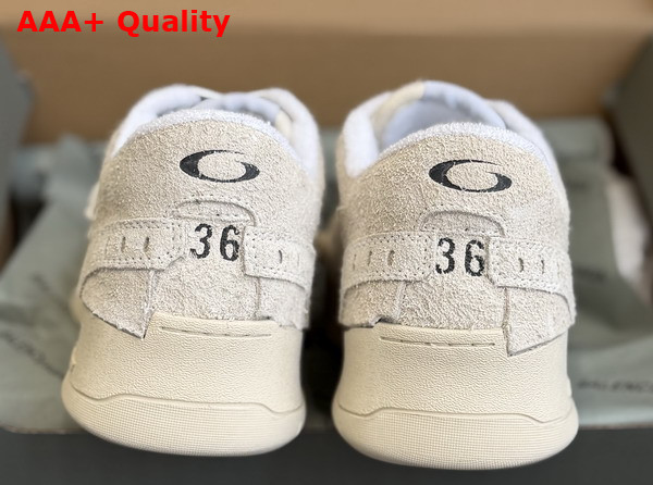 Balenciaga Hamptons Platform Sneaker in Beige and Black Brushed Suede Cowskin Replica