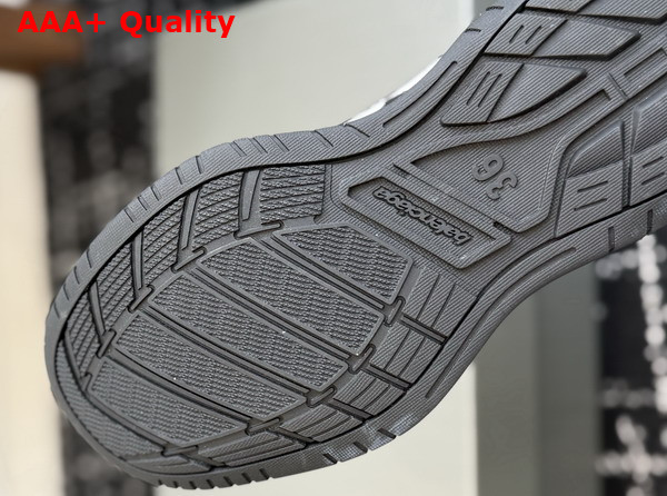 Balenciaga Hamptons Platform Sneaker in Black Cowskin and Polyester Replica