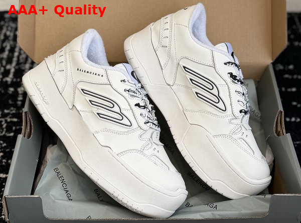 Balenciaga Hamptons Platform Sneaker in White Cowskin and Polyester Replica