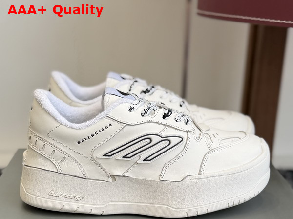 Balenciaga Hamptons Platform Sneaker in White Cowskin and Polyester Replica