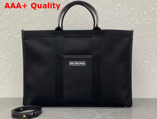 Balenciaga Hardware Large Tote Bag in Black Cotton Canvas Replica