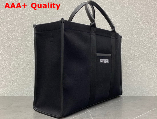 Balenciaga Hardware Large Tote Bag in Black Cotton Canvas Replica