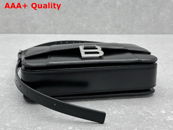 Balenciaga Hourglass Sling Bag Medium in Black Shiny Box Calfskin Replica