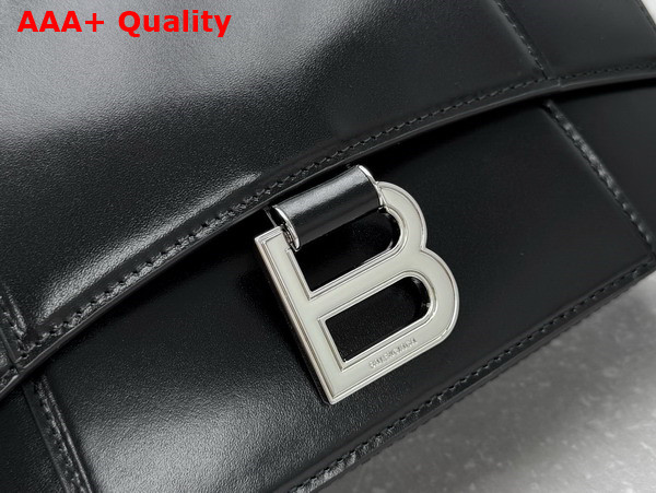 Balenciaga Hourglass Sling Bag Medium in Black Shiny Box Calfskin Replica