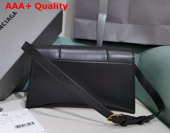 Balenciaga Hourglass Sling Bag Shoulder Bag in Black Box Calfskin Replica