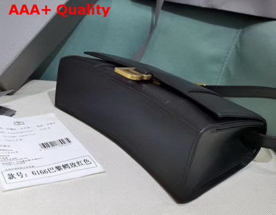Balenciaga Hourglass Sling Bag Shoulder Bag in Black Box Calfskin Replica
