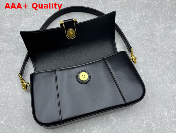 Balenciaga Hourglass Sling Bag Small in Black Shiny Box Calfskin Shiny Gold Hardware Replica