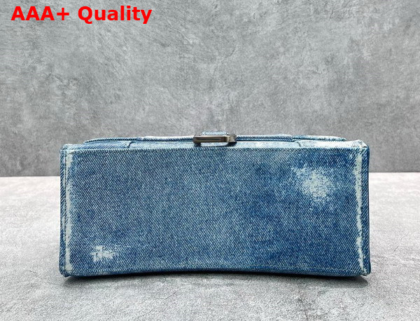 Balenciaga Hourglass Small Handbag in Blue Washed Denim Replica