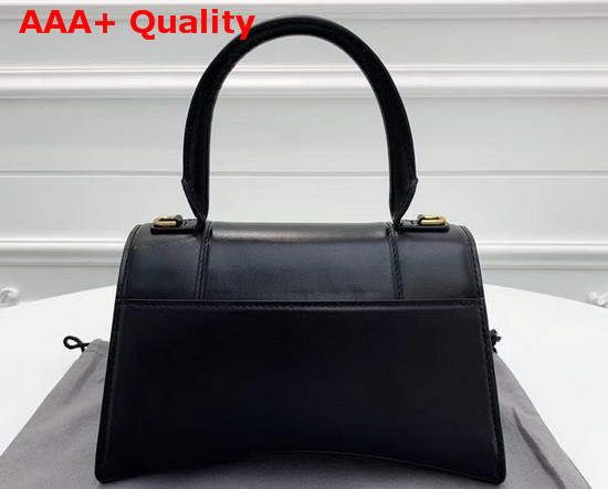 Balenciaga Hourglass Small Top Handle Bag in Black Shiny Box Calfskin Replica