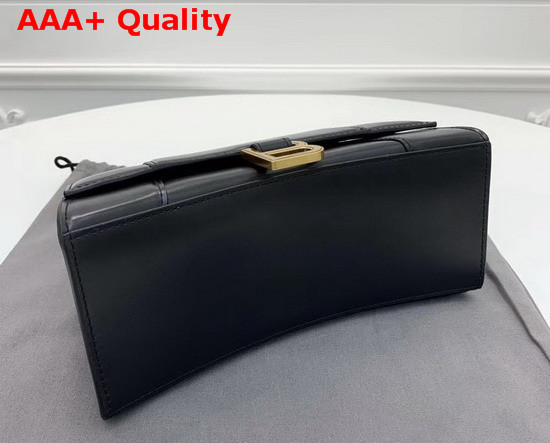 Balenciaga Hourglass Small Top Handle Bag in Black Shiny Box Calfskin Replica