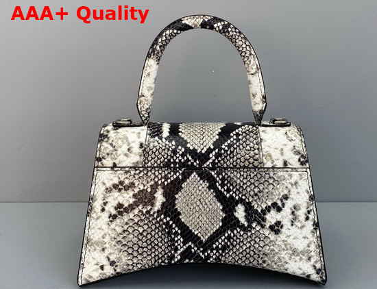 Balenciaga Hourglass Small Top Handle Bag in Black and White Python Printed Calfskin Replica