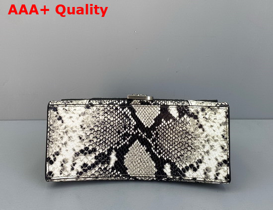 Balenciaga Hourglass Small Top Handle Bag in Black and White Python Printed Calfskin Replica